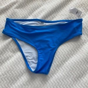 Blue mid rise bathing suit bottom